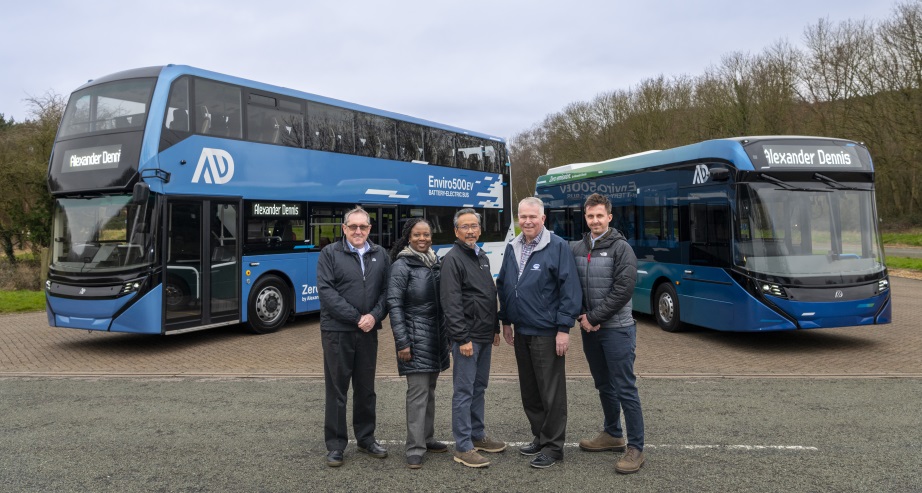 Alexander Dennis and Foothill Transit electric buses