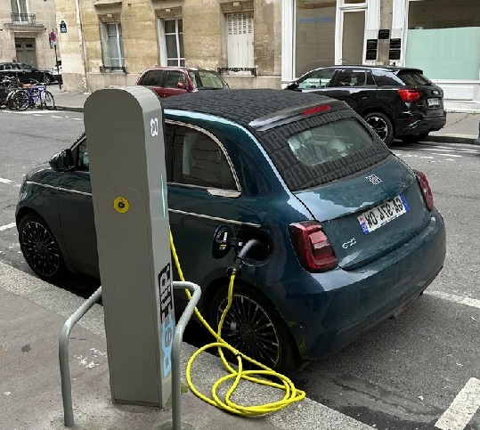 Charging point in Paris.