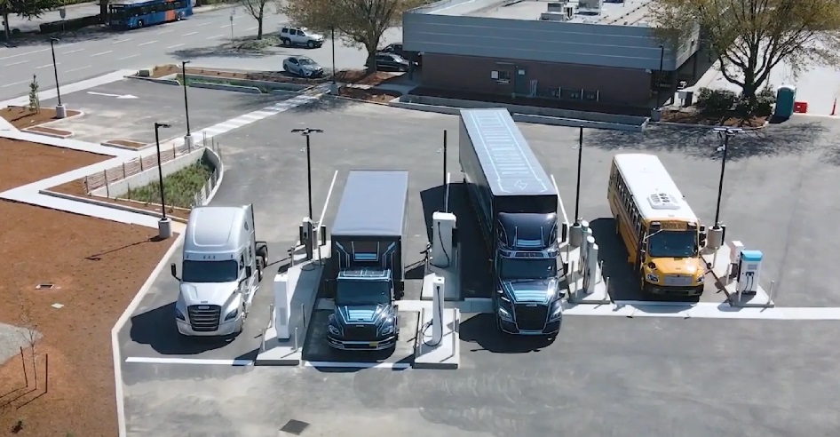 electric trucks charging stations Europe