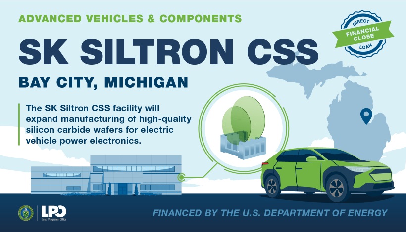 DOE announces $481.5M loan to SK Siltron CCS to expand manufacturing of EV semiconductor materials