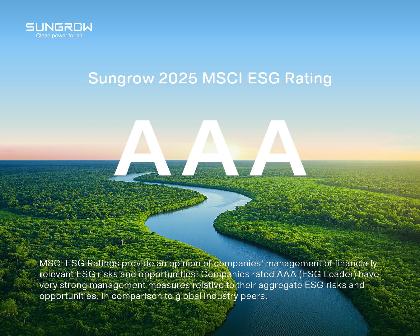 Sungrow obtiene la puntuación AAA en las calificaciones ESG de Morgan Stanley Capital
